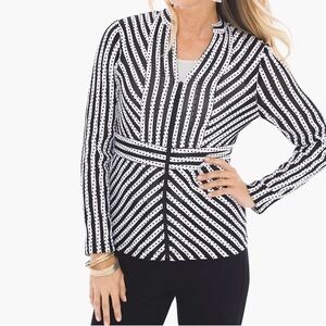 Chico's Black and White Patterned Blouse